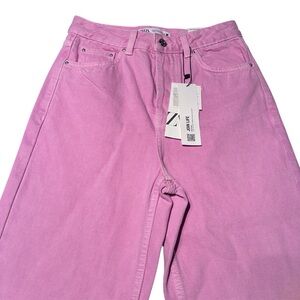 NWT ZARA High Rise Straight Jeans in Pink Size 2 Valentines Day 🎀